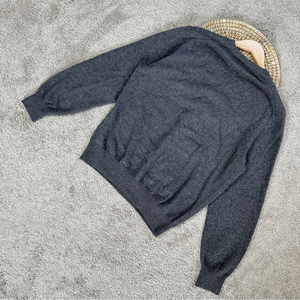Lands’ End Men’s 100% Cashmere V-Neck Sweater Longsleeve Classic in Gray M - Picture 7 of 13